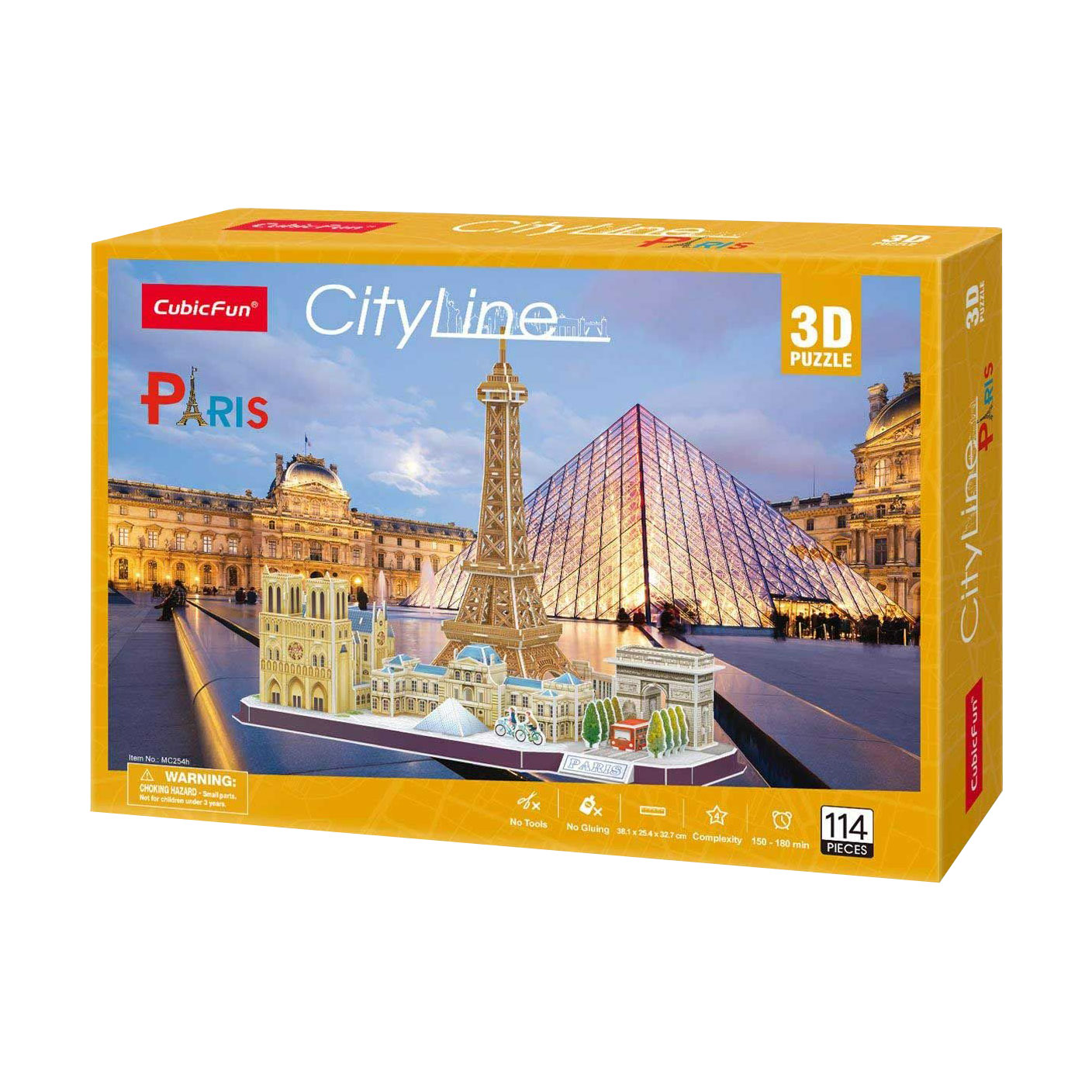 Тривимірна головоломка-конструктор CubicFun City Line Paris, від 6 років, 114 деталей (MC254h)