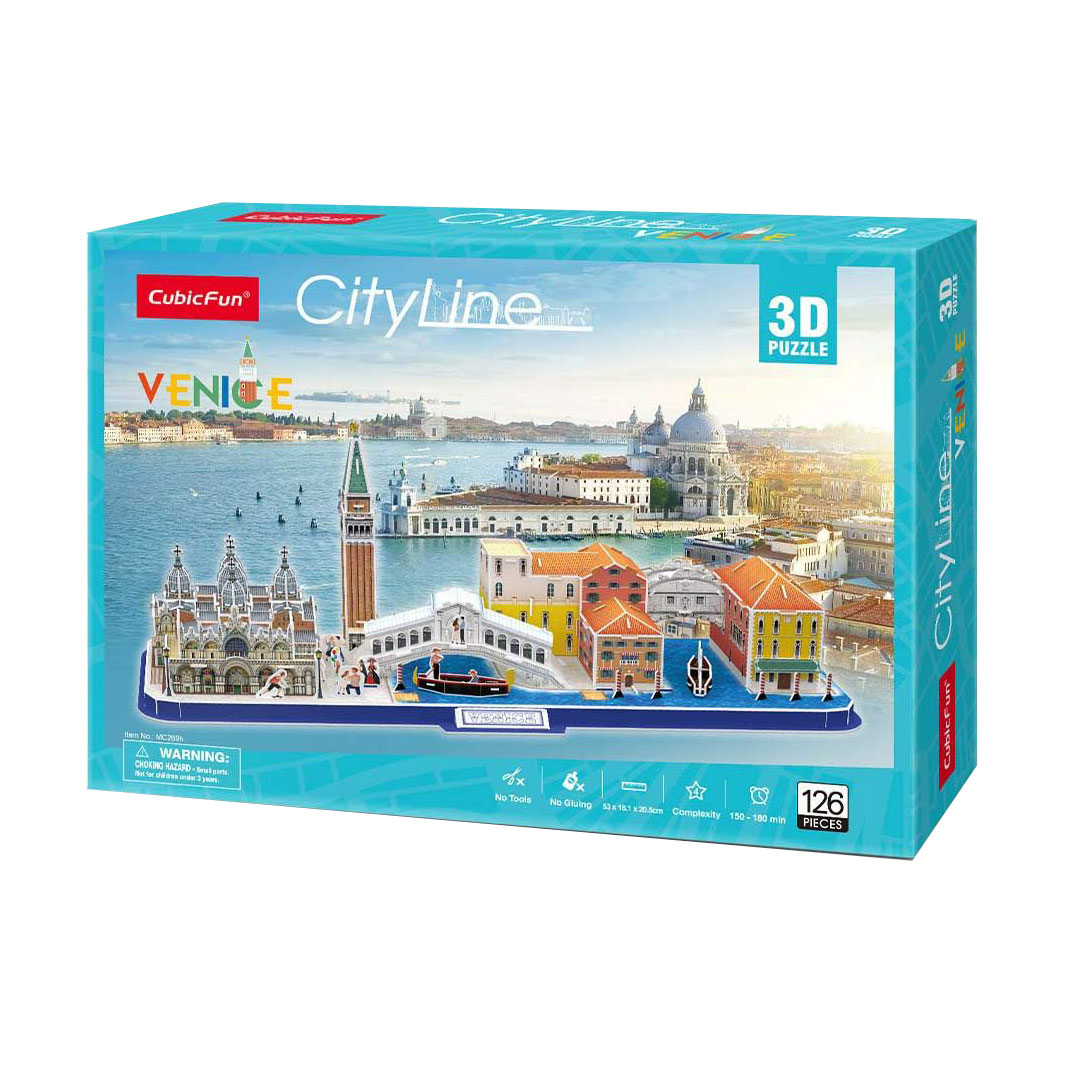 Тривимірна головоломка-конструктор CubicFun City Line Venice, від 6 років, 126 деталей (MC269h)