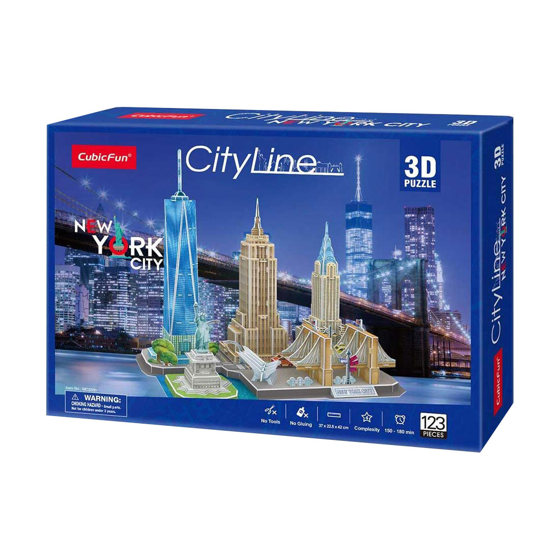 Тривимірна головоломка-конструктор CubicFun CityLine New York City, від 6 років, 123 деталі (MC255h)